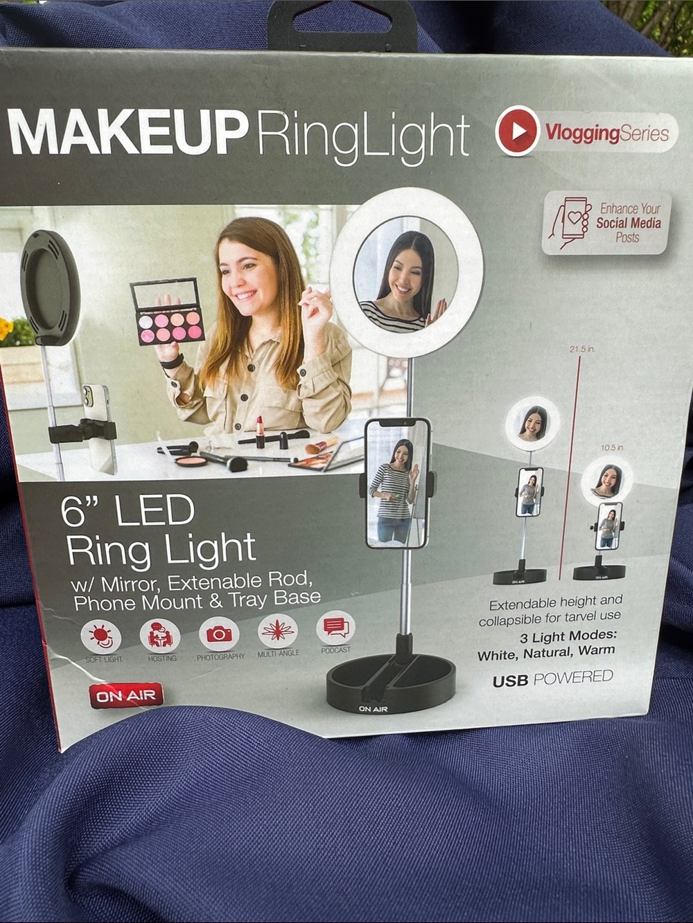 TZUMI MAKEUP 6" LED Ring Light with Phone Mount